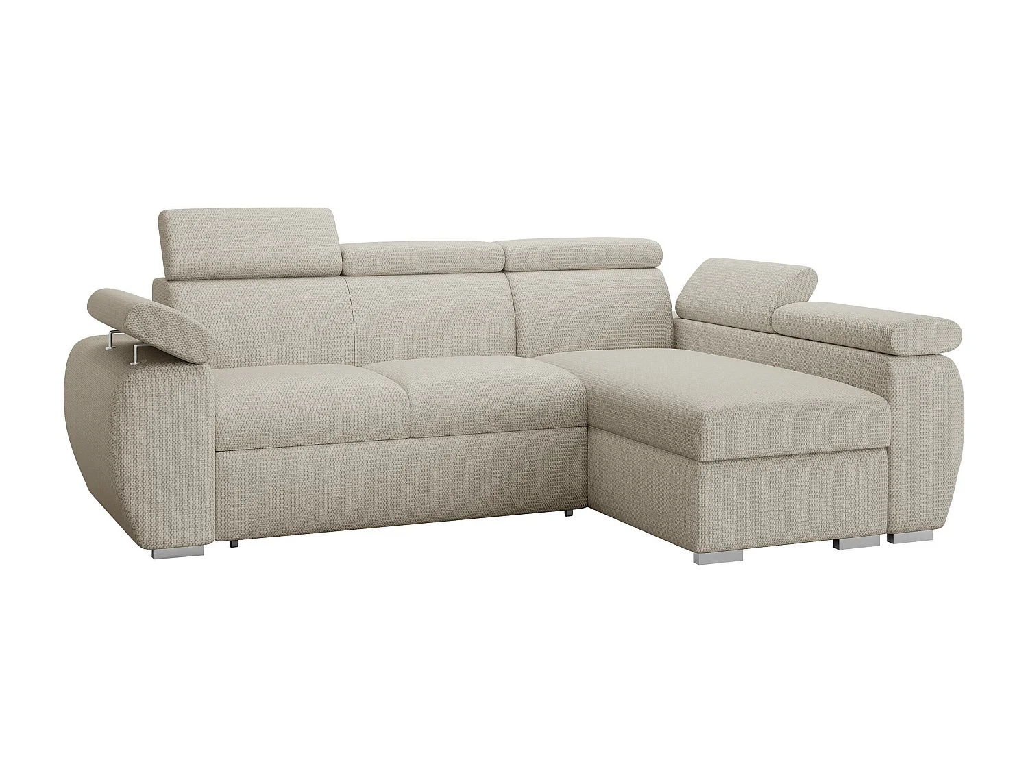 Canapé d'angle Columbus 132, Crème, Disponible, 255x170x85cm