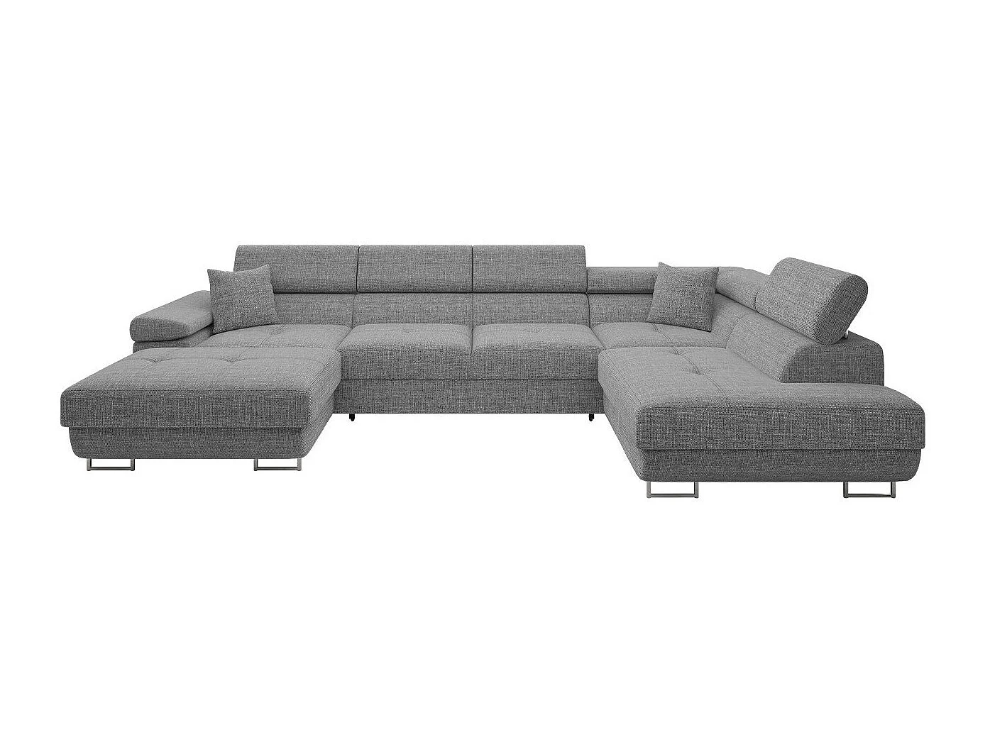 Sofá rinconero Comfivo Eliferu 103, Gris, Función de descanso, Almacenaje, 346x203x70cm