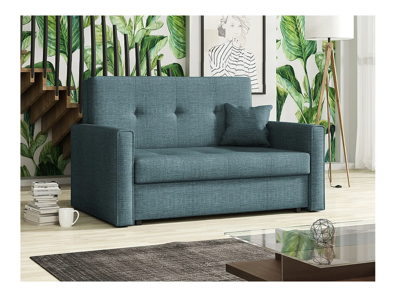 Canapé convertible Columbus 105, Boîte de literie, 85x133x98cm, Mobilier déjà assemblé