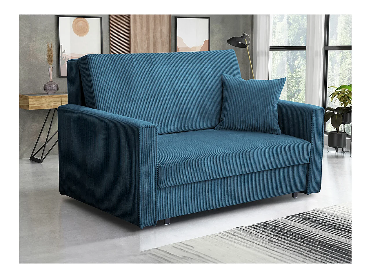 Canapé convertible Columbus 189, Boîte de literie, 85x133x98cm, Mobilier déjà assemblé