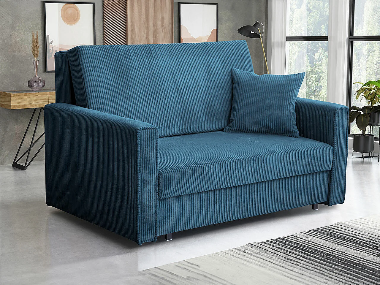 Sofá-cama Columbus 189, Almacenaje, 85x133x98cm, Muebles ya montados