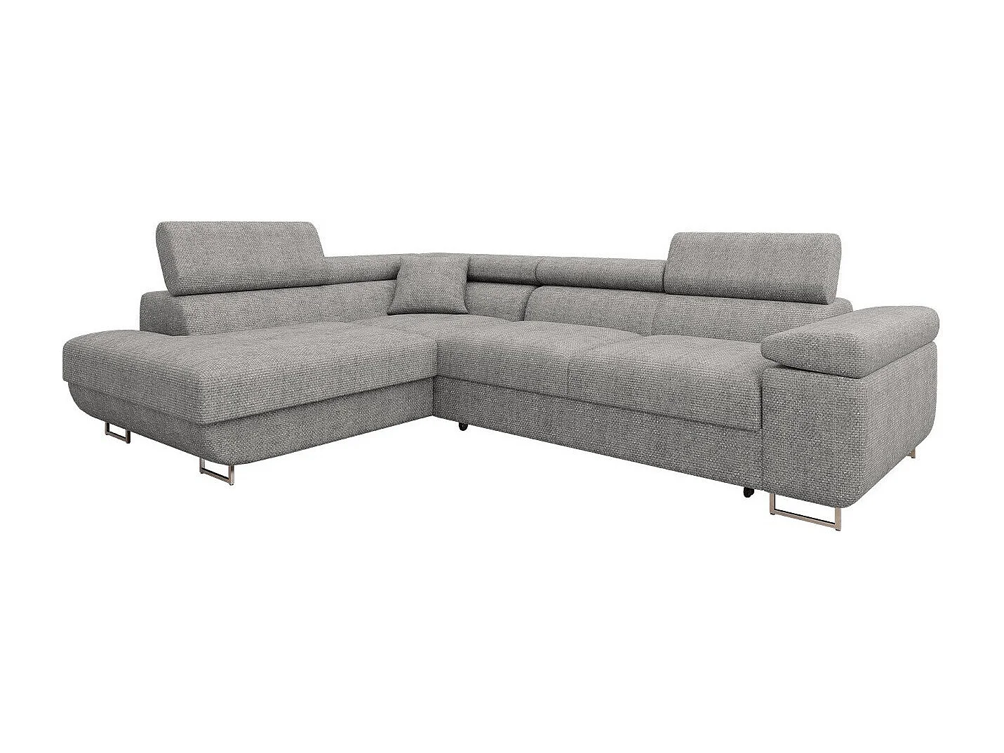 Sofá rinconero Comfivo Eliferu 101, Gris, Función de descanso, Almacenaje, 274x203x70cm