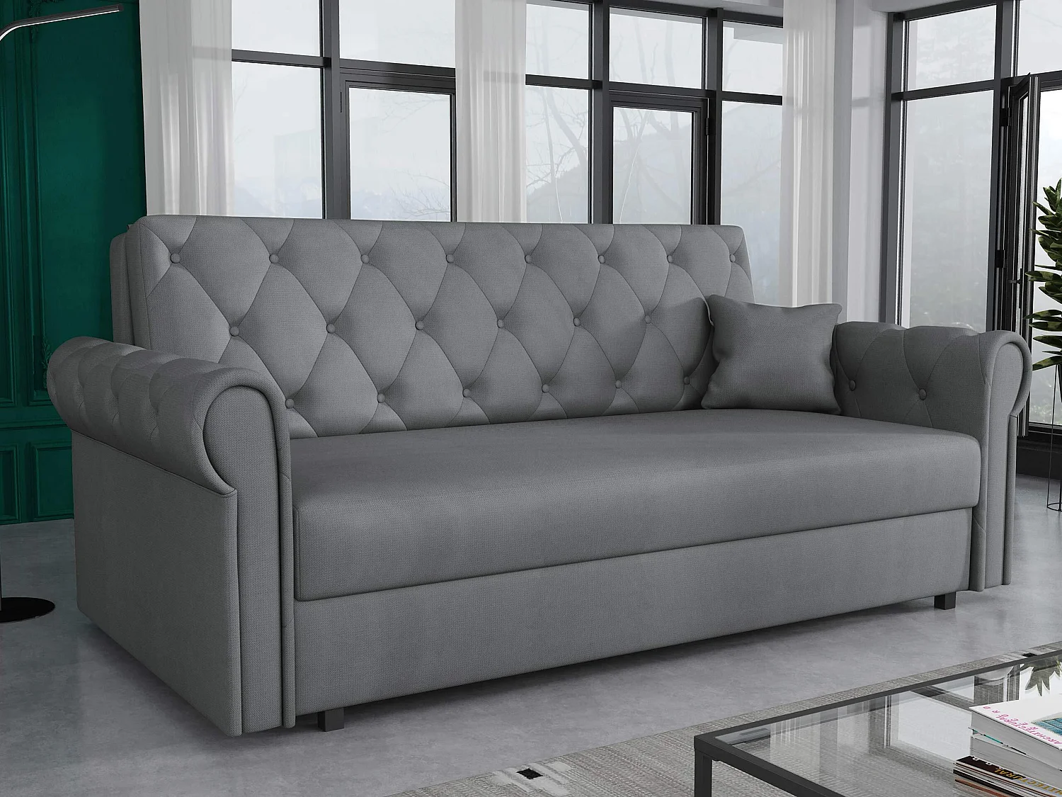 Canapé convertible Columbus 196, Disponible, 85x188x98cm, Mobilier déjà assemblé