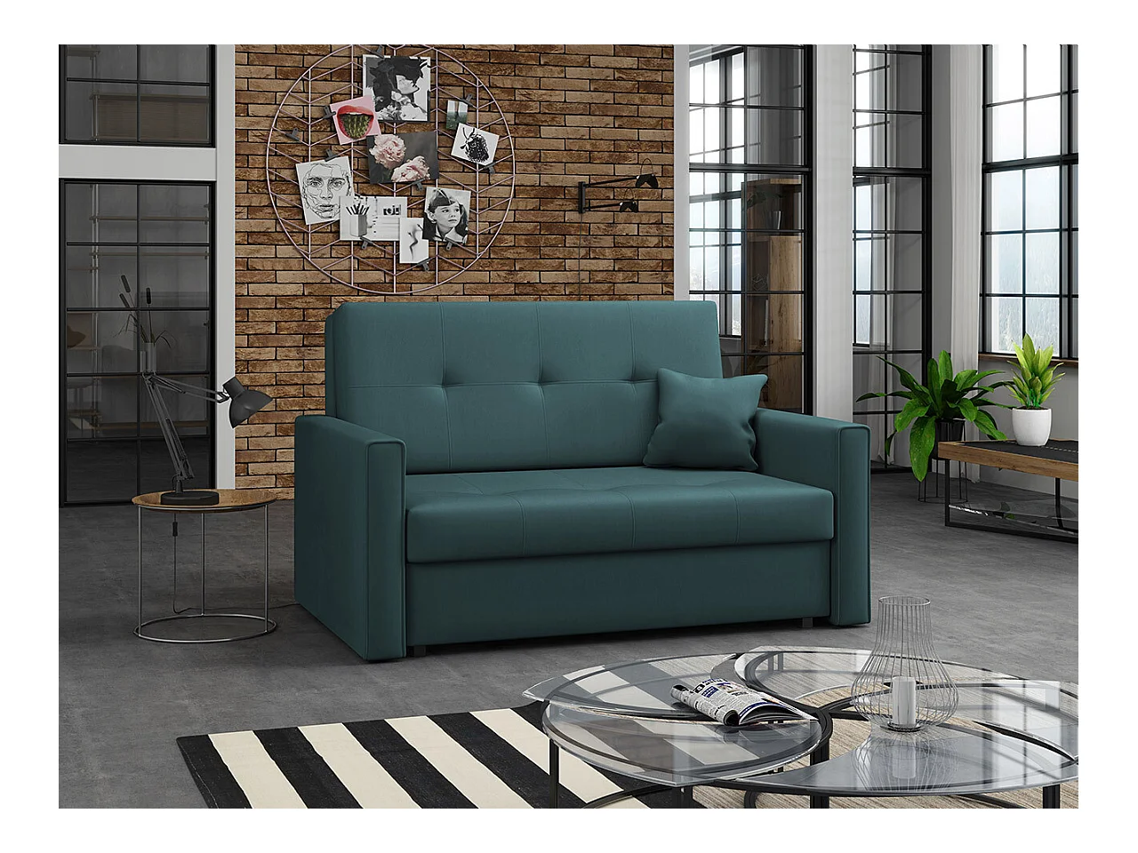 Canapé convertible Columbus 105, Boîte de literie, 85x133x98cm, Mobilier déjà assemblé