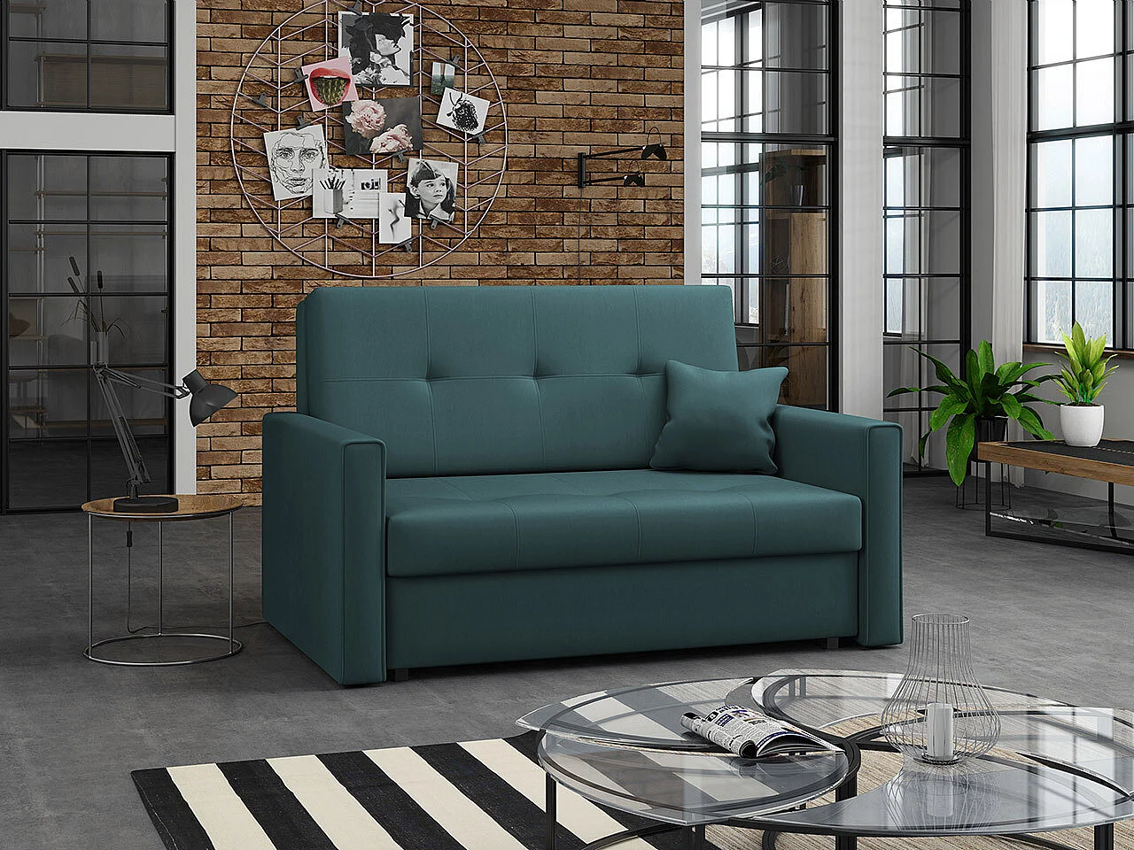 Canapé convertible Columbus 105, Disponible, 85x133x98cm, Mobilier déjà assemblé