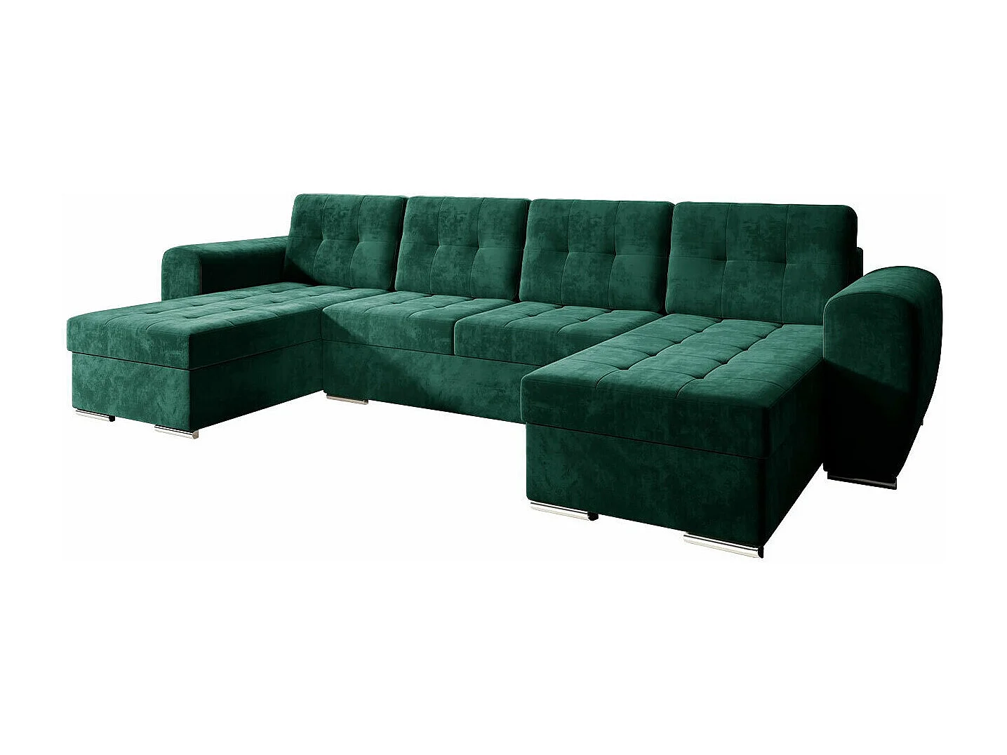 Divano angolare Arvada 117, Verde, Con, 326x157x97cm