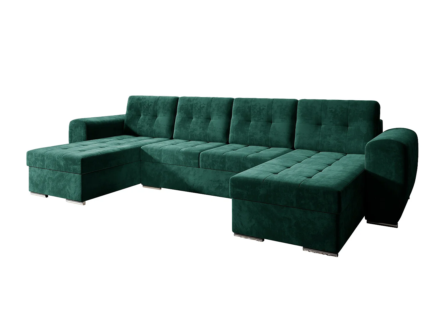 Canapé d'angle convertible 3 places en tissu vert ARVADA