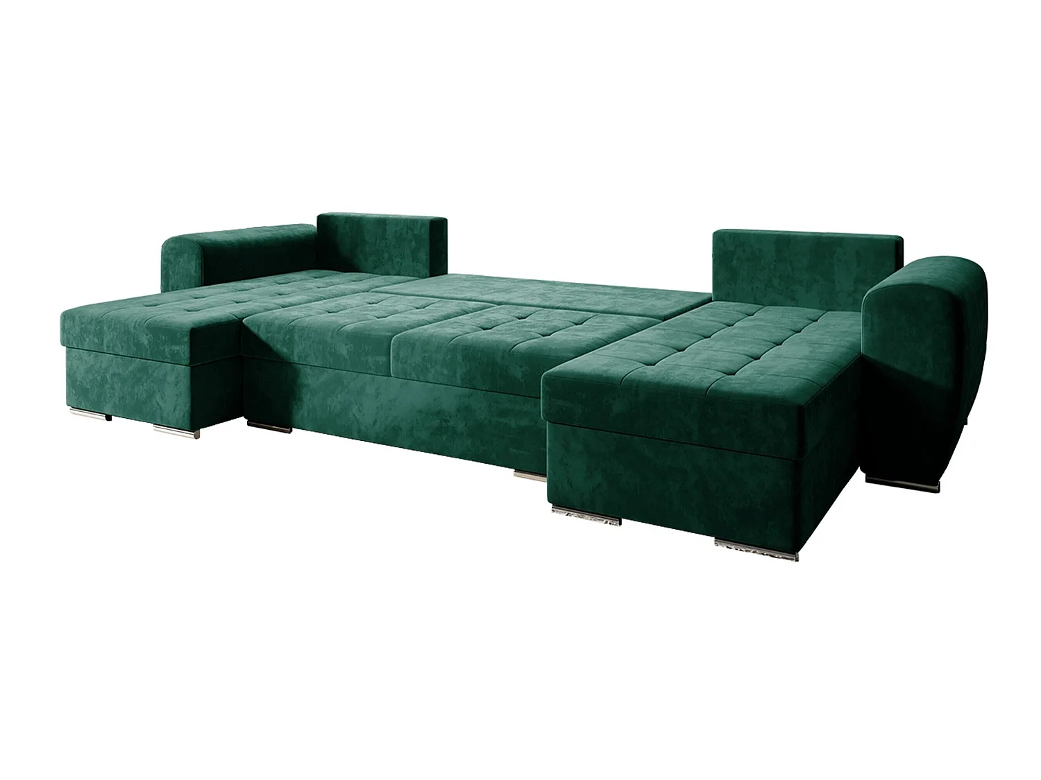 Canapé d'angle convertible 3 places en tissu vert ARVADA