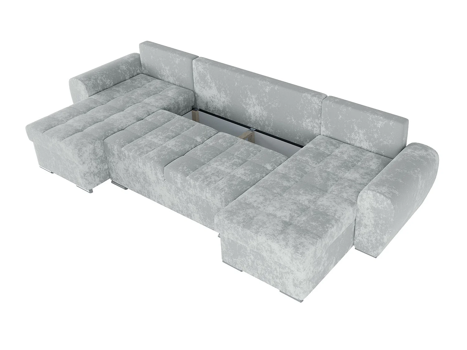 Canapé d'angle convertible 3 places en tissu vert ARVADA