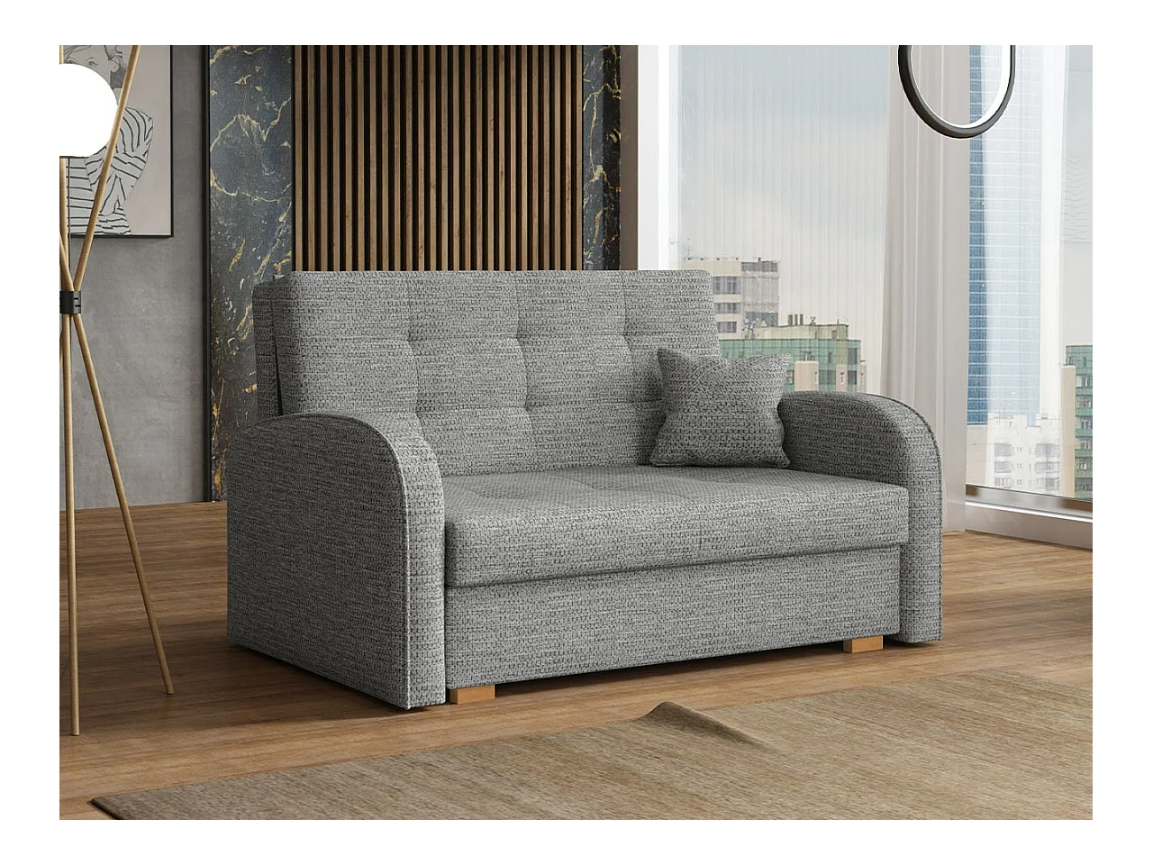 Sofá-cama Columbus 115, Almacenaje, 85x133x98cm, Muebles ya montados