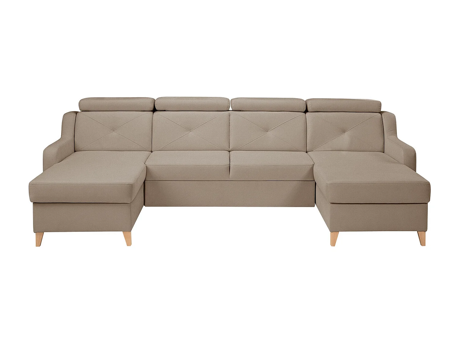 Sofá de canto Temple 129, Castanho claro, Funcionalidade de dormir