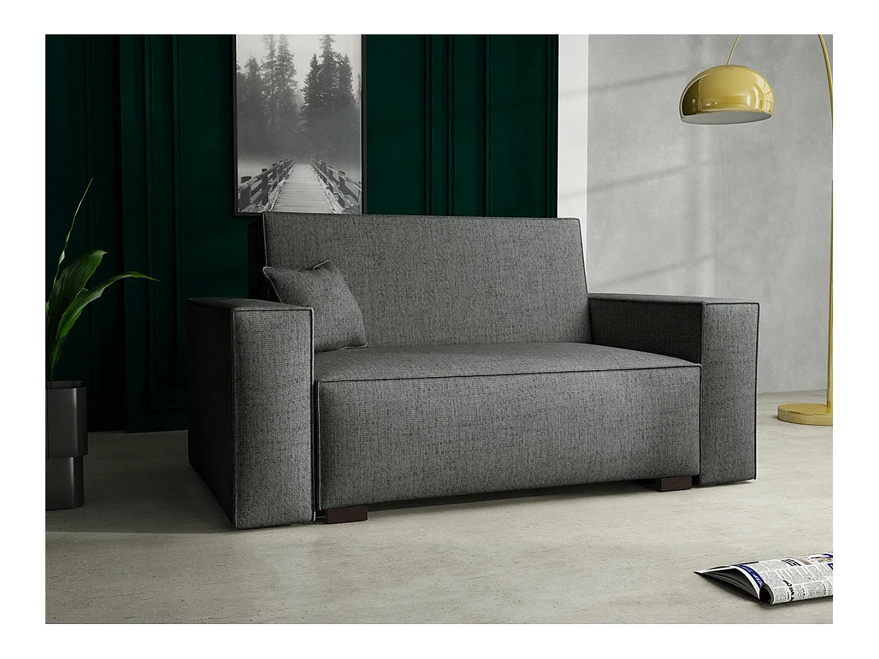 Canapé convertible Columbus 194, Boîte de literie, 85x152x98cm, Mobilier déjà assemblé