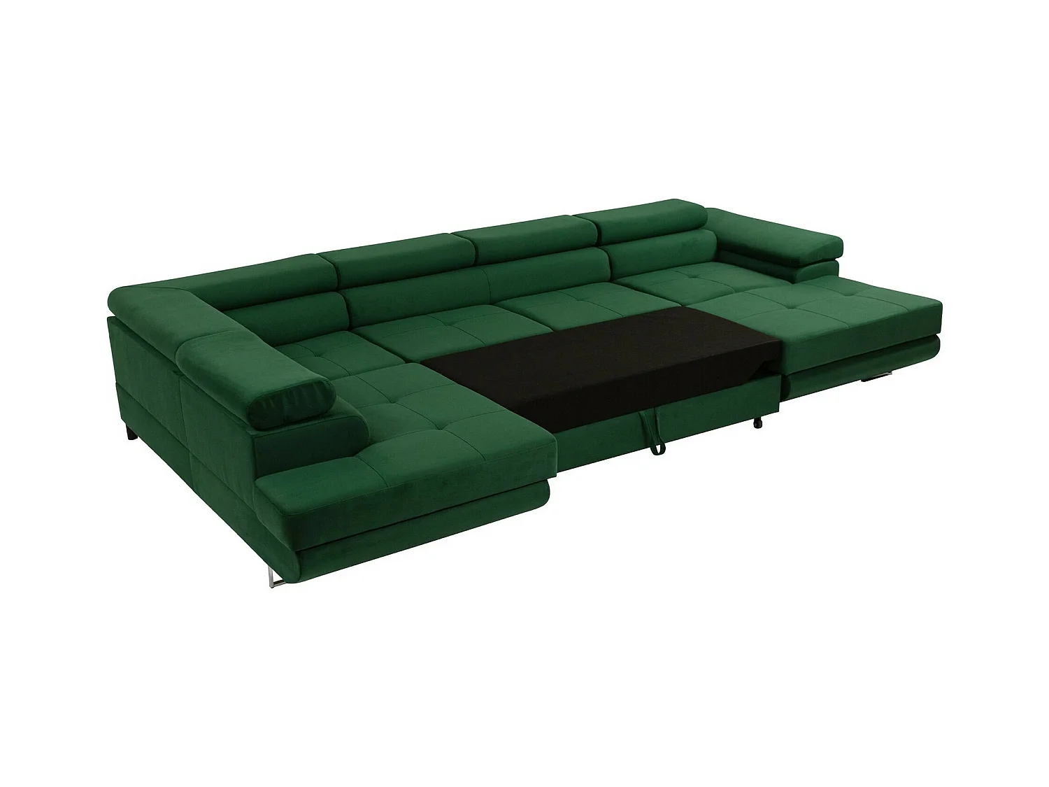 Canapé d'angle Comfivo Eliferu 103, Marron, Fonction de couchage, Boîte de literie, 346cm