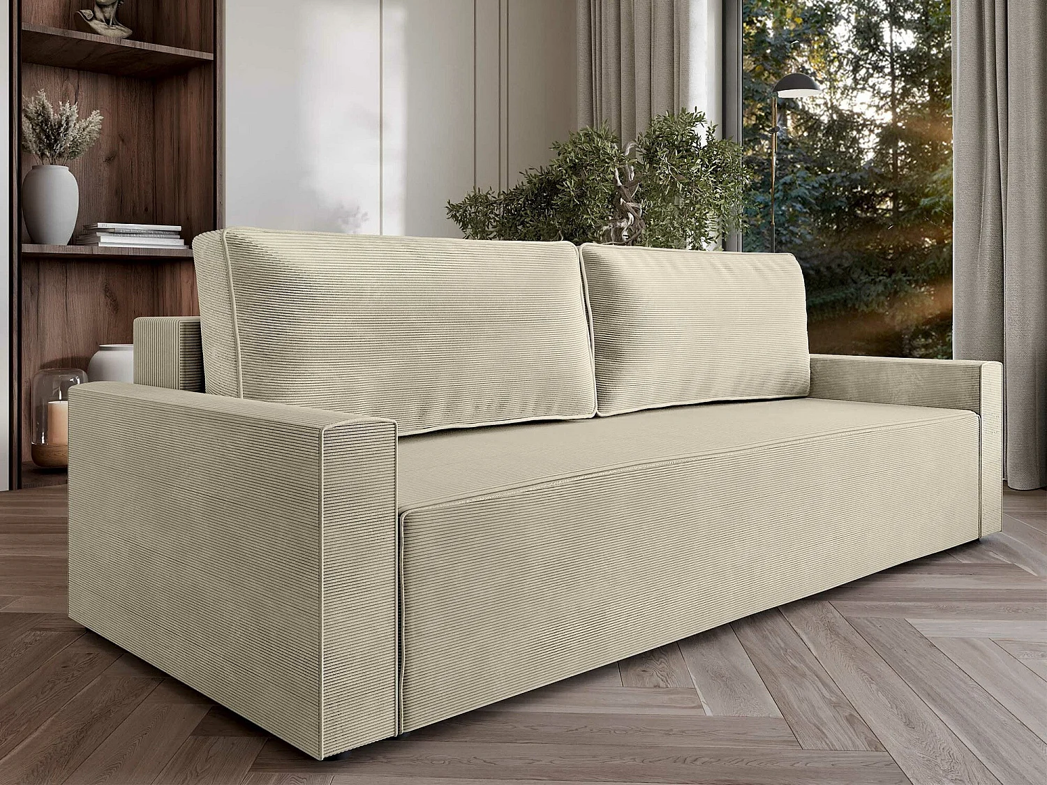 Divano letto Stamford 105, Con, 90x216x92cm