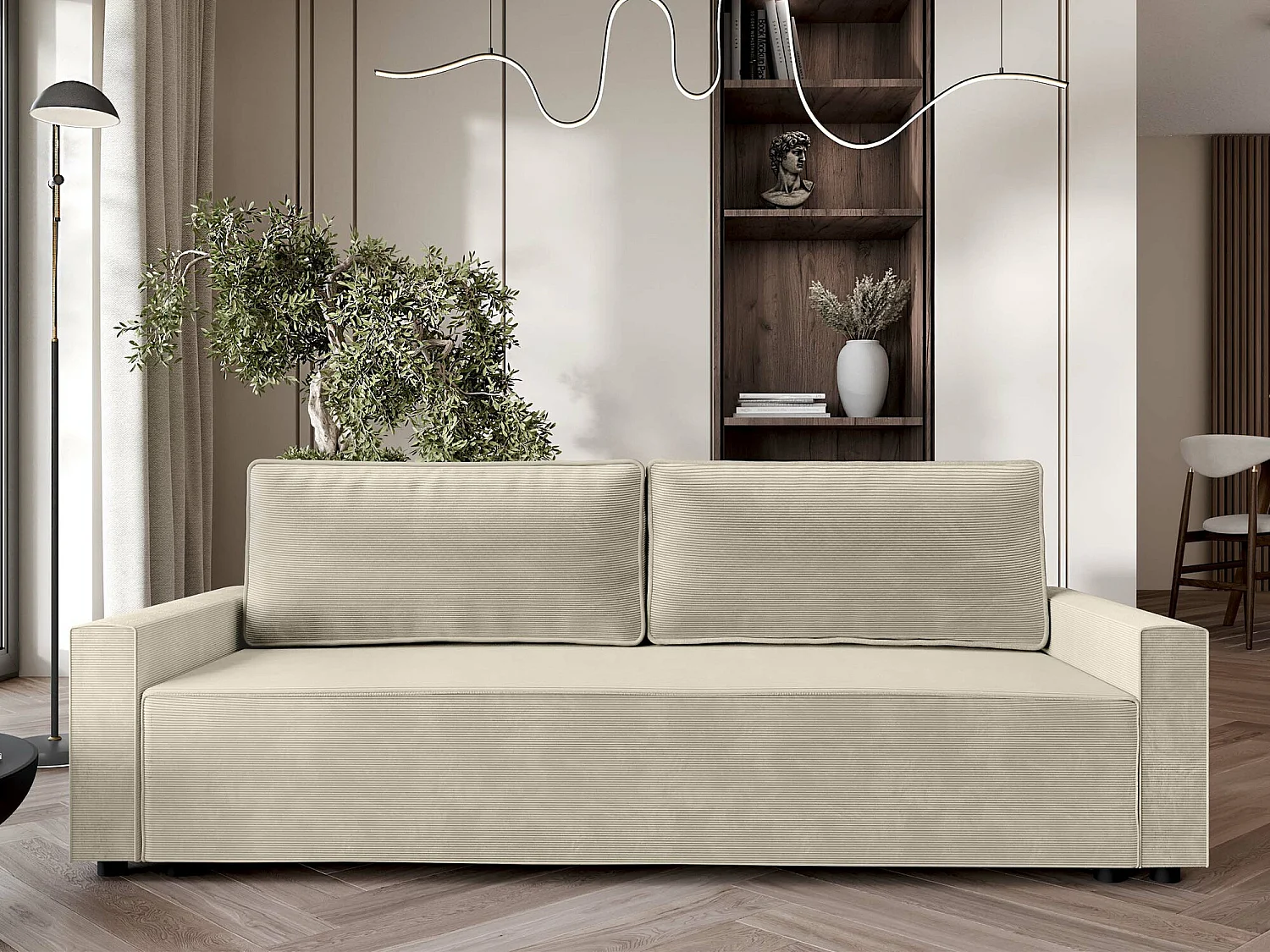 Divano letto Stamford 105, Con, 90x216x92cm