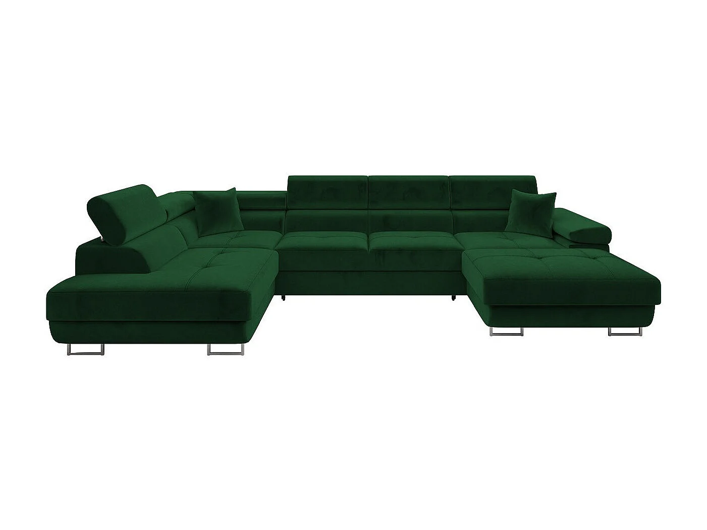 Sofá rinconero Comfivo Vinetum III, Verde, Función de descanso, Almacenaje, 346x203x70cm