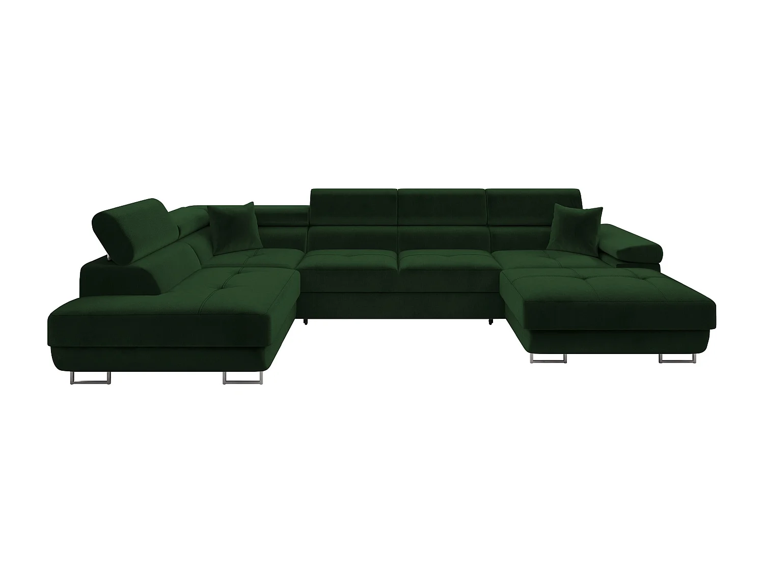 Sofá rinconero Comfivo Vinetum III, Verde, Función de descanso, Almacenaje, 346x203x70cm