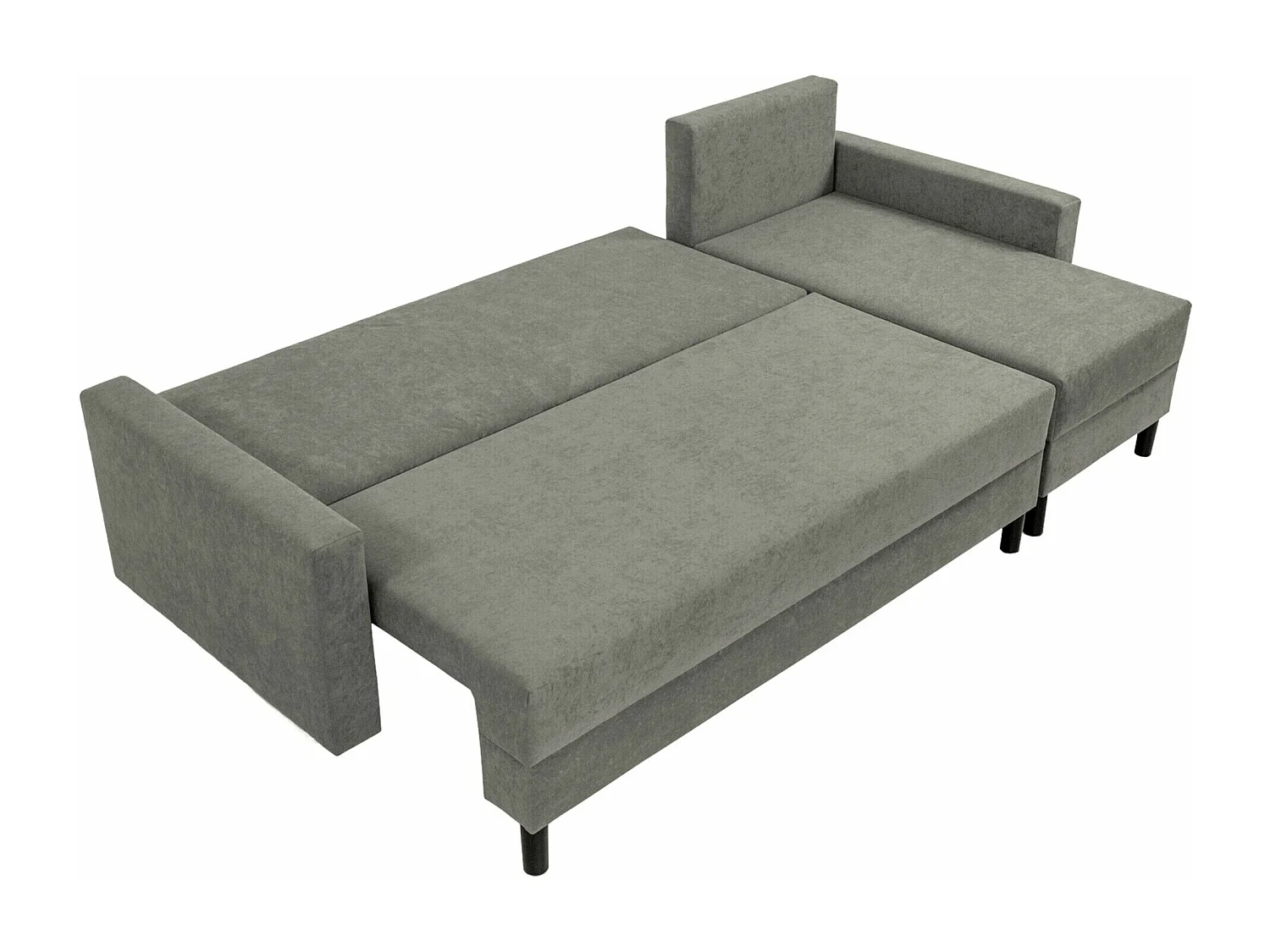 Sofá rinconero Delaware 100, Negro, Función de descanso, Almacenaje, 238x123x77cm