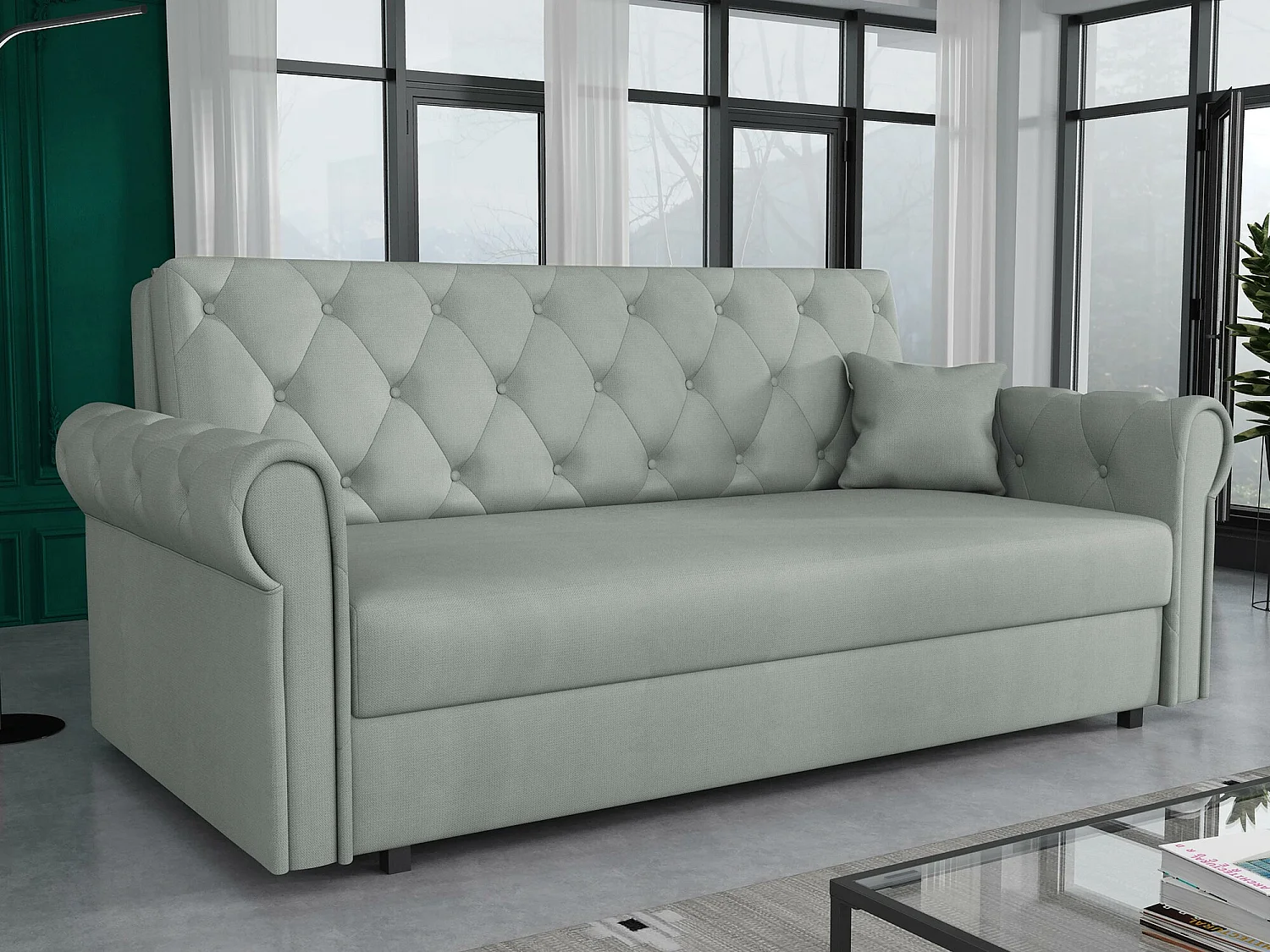 Canapé convertible Columbus 196, Disponible, 85x188x98cm, Mobilier déjà assemblé