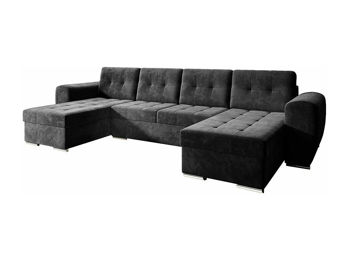 Divano angolare Arvada 117, Nero, Con, 326x157x97cm