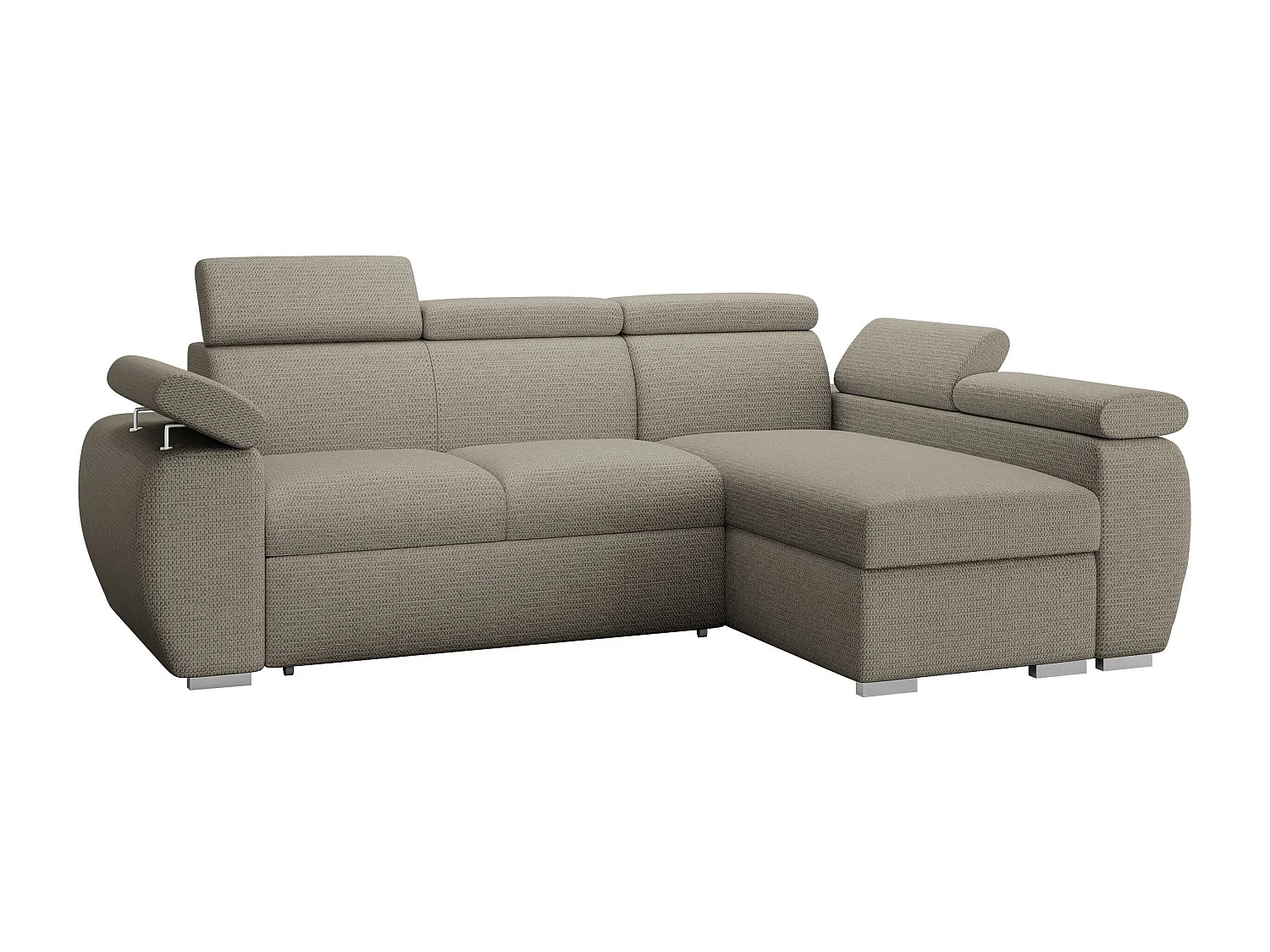 Canapé d'angle Columbus 132, Brun clair, Disponible, 255x170x85cm