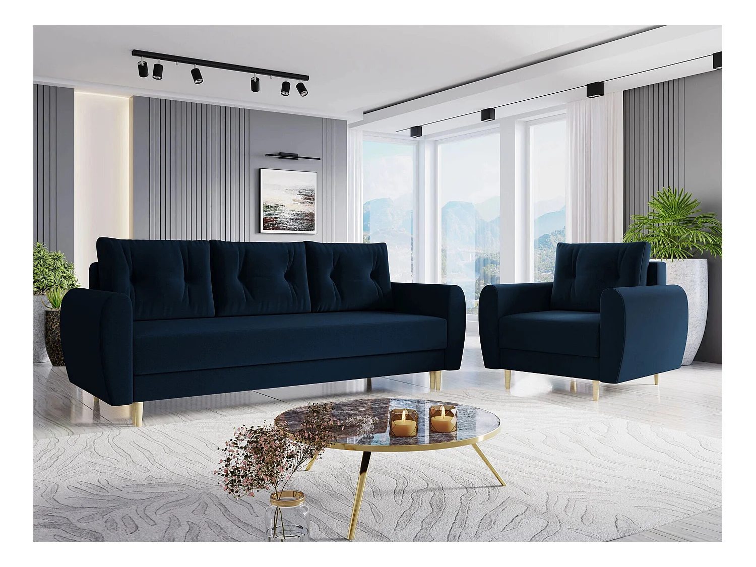 Canapé convertible Memphis 143, Boîte de literie, 95x227x82cm