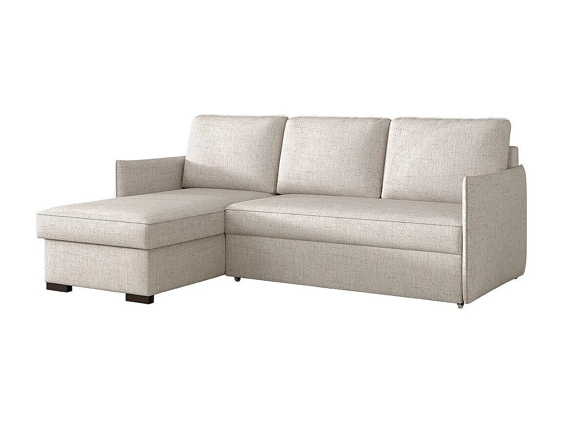 Sofá rinconero Columbus 208, De color marrón claro, Función de descanso, Almacenaje, 90cm