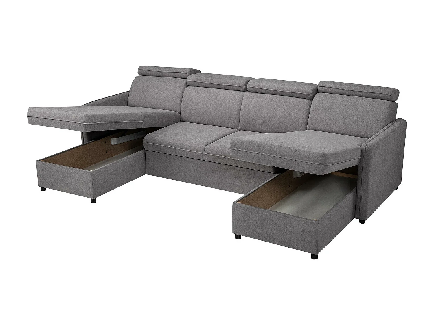 Sofá rinconero Temple 130, Marrón, Función de descanso, Almacenaje, 284x166x84cm