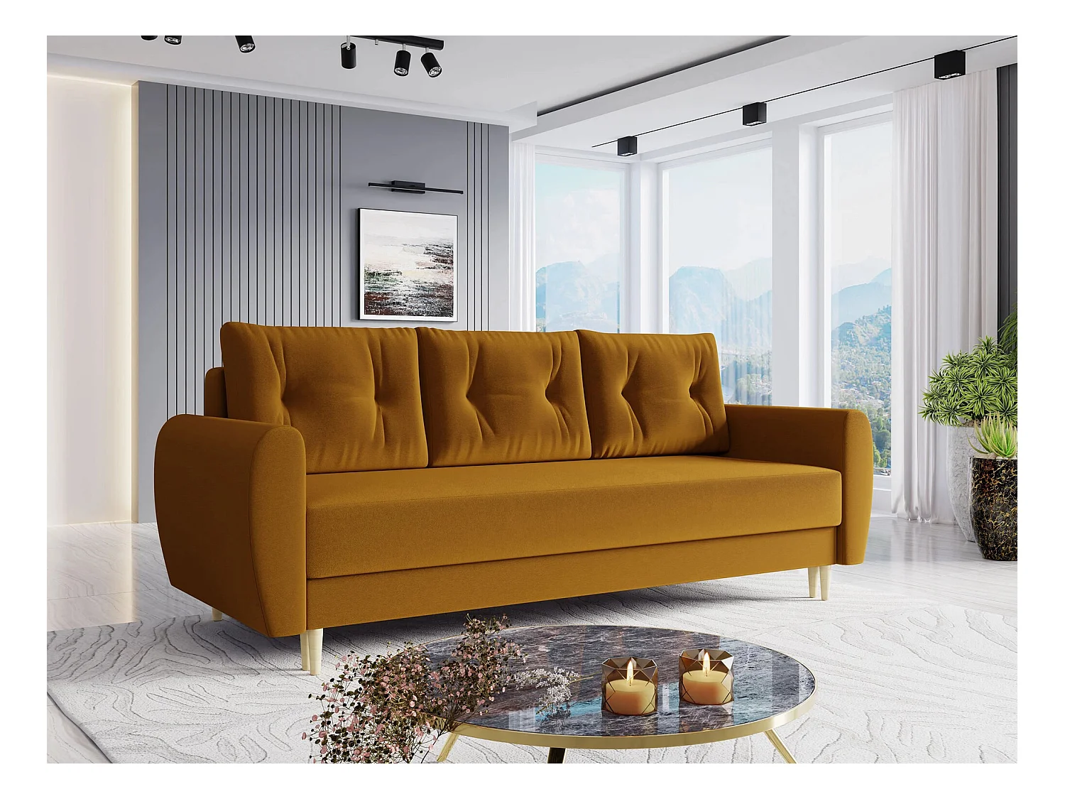 Canapé convertible Memphis 143, Boîte de literie, 95x227x82cm