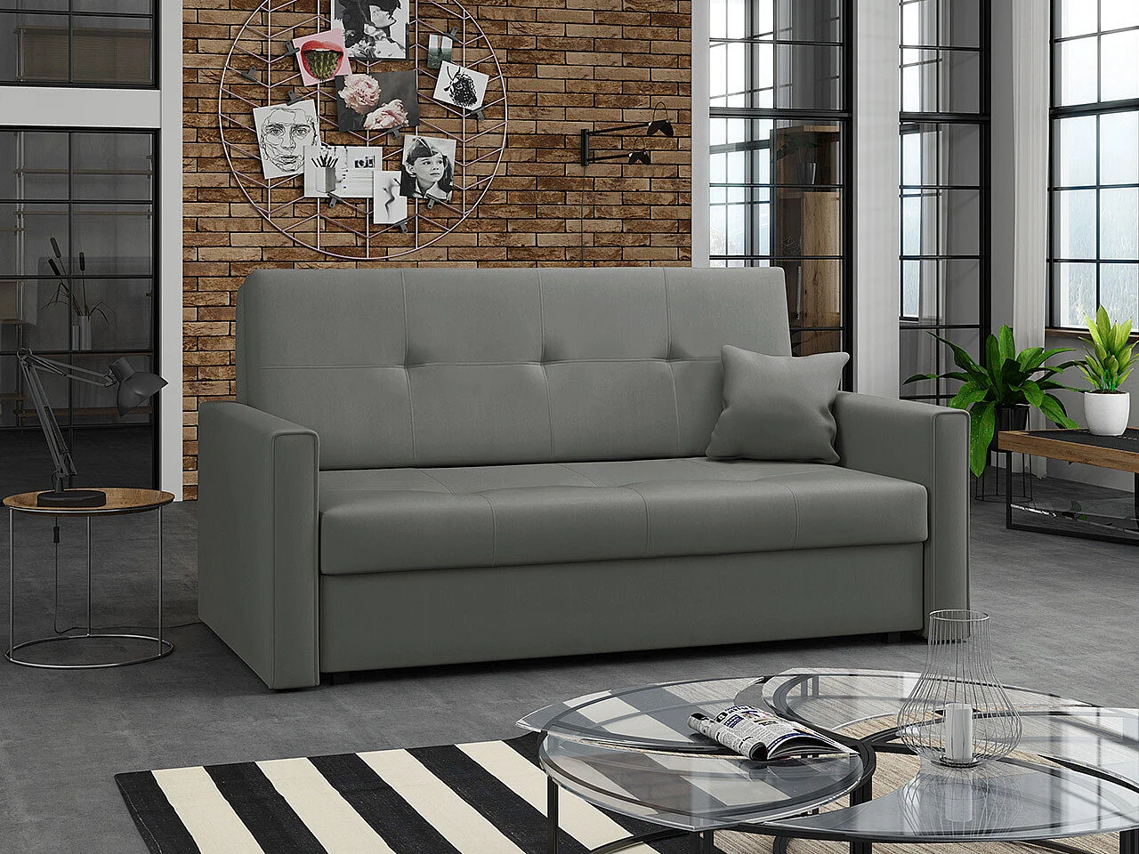 Canapé convertible Columbus 106, Disponible, 85x153x98cm, Mobilier déjà assemblé