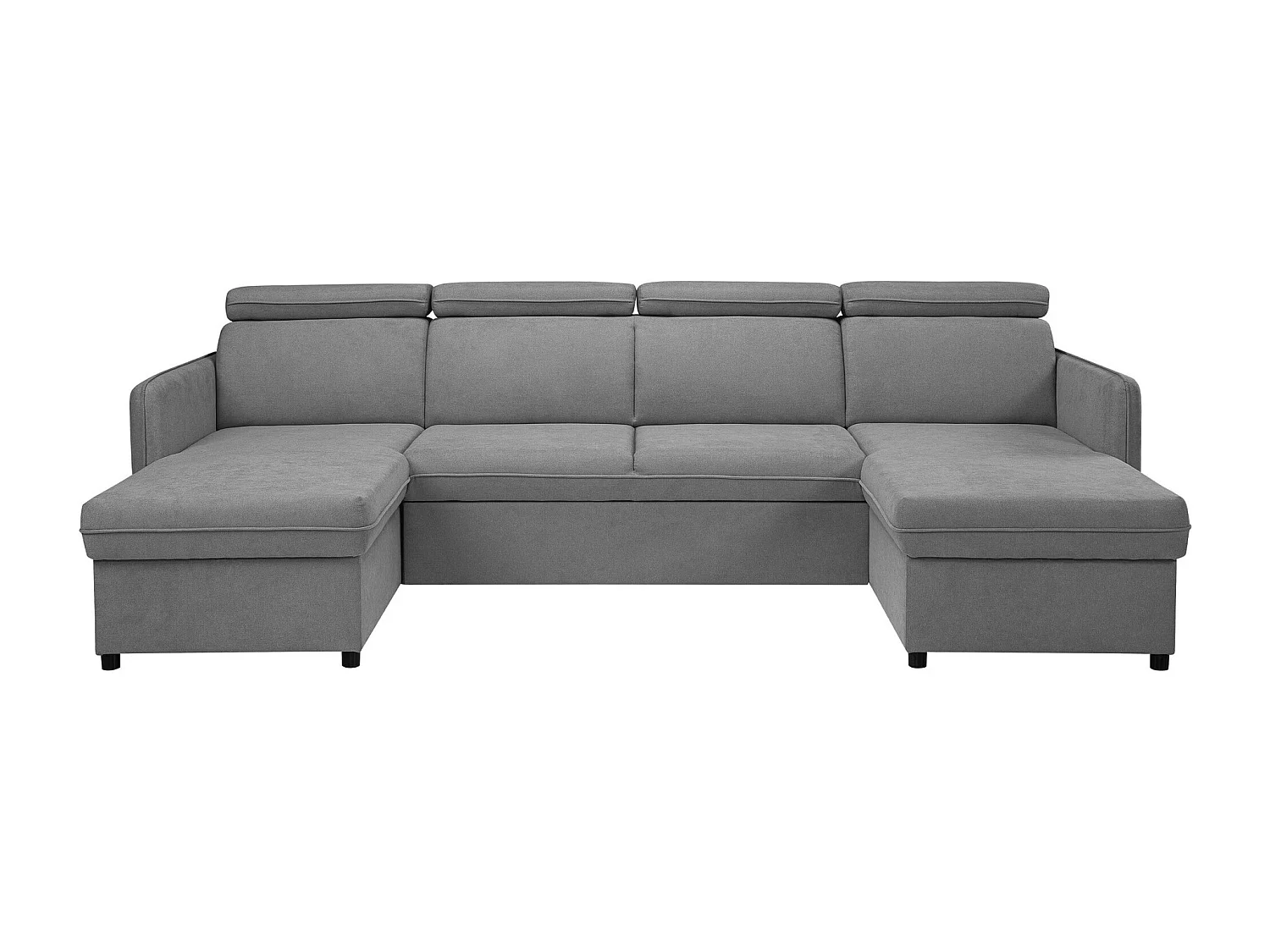 Sofá rinconero Temple 130, Gris, Función de descanso, Almacenaje, 284x166x84cm