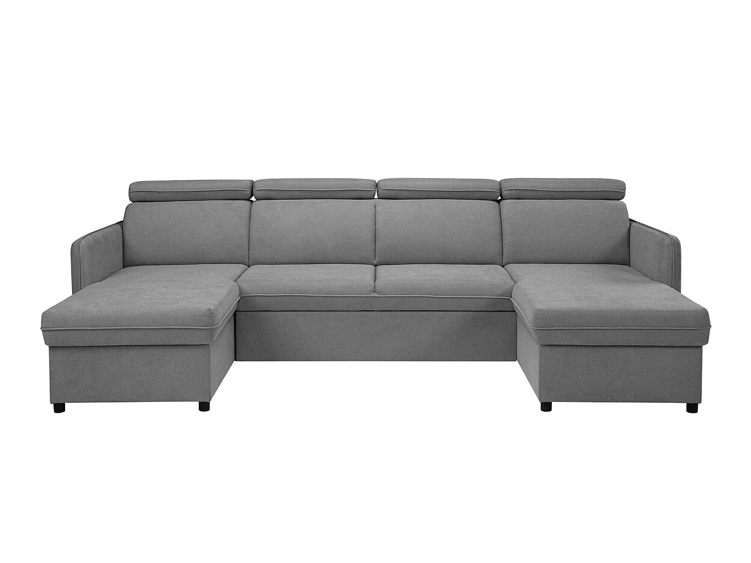 Canapé d'angle convertible 3 places en tissu gris TEMPLE 284x166x84 cm