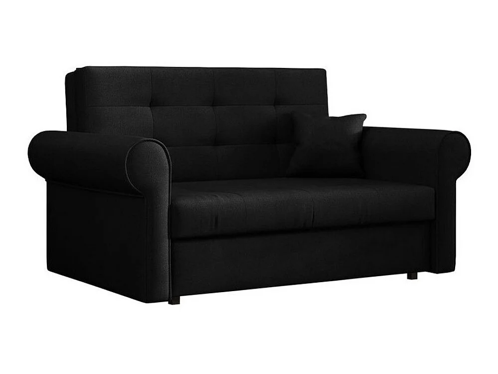 Canapé convertible 2 places en tissu noir COLUMBUS 85x148x98 cm