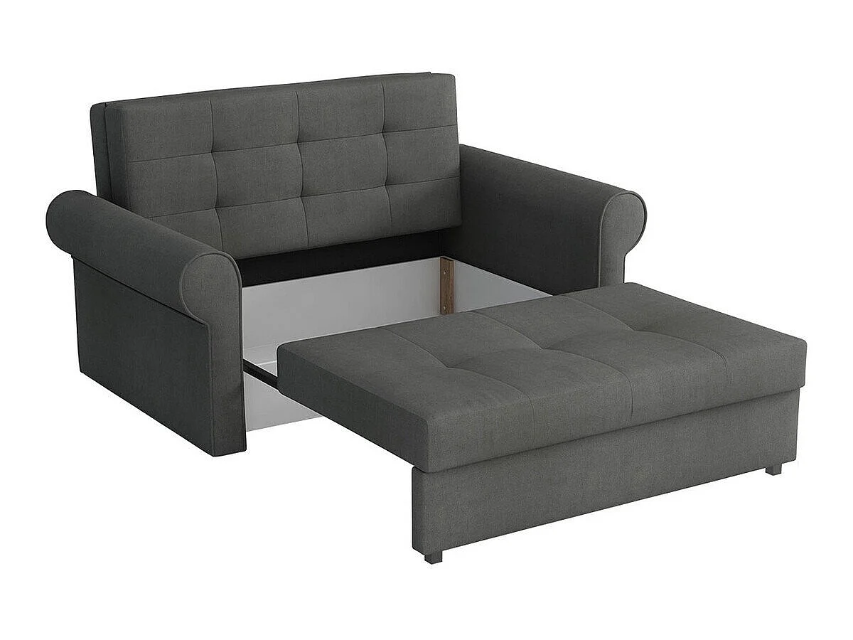 Canapé convertible 2 places en tissu noir COLUMBUS 85x148x98 cm