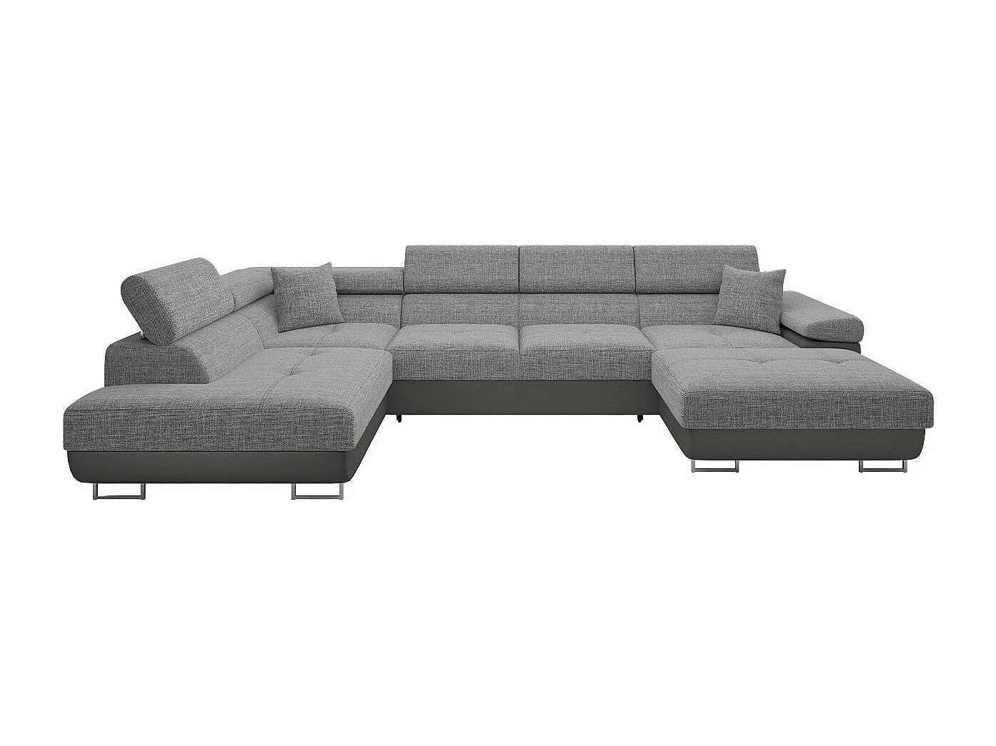 Canapé d'angle Comfivo Vinetum III, Gris, Disponible, 346x203x70cm