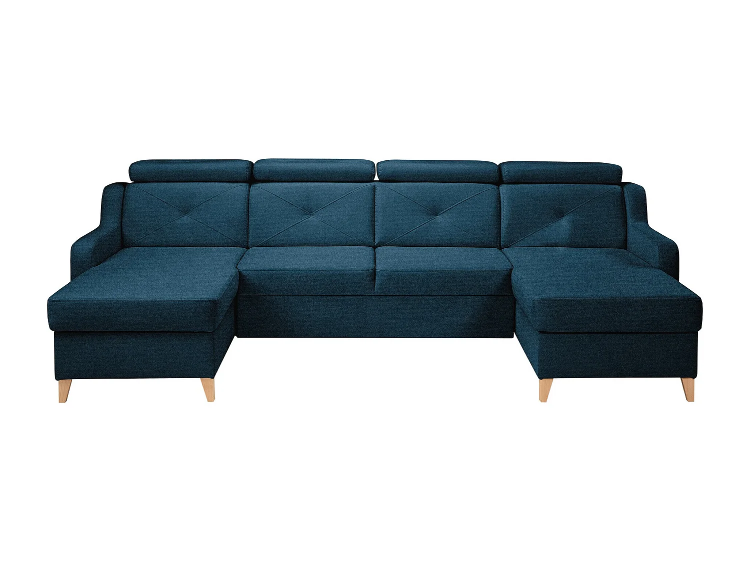 Sofá rinconero Temple 129, Azul, Función de descanso, Almacenaje, 286x165x82cm