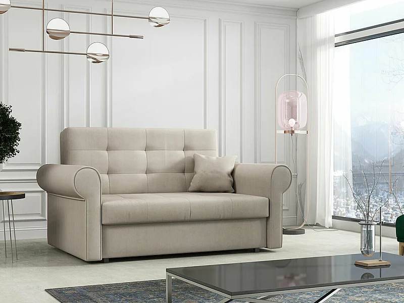 Canapé convertible Columbus 128, Disponible, 85x148x98cm, Mobilier déjà assemblé