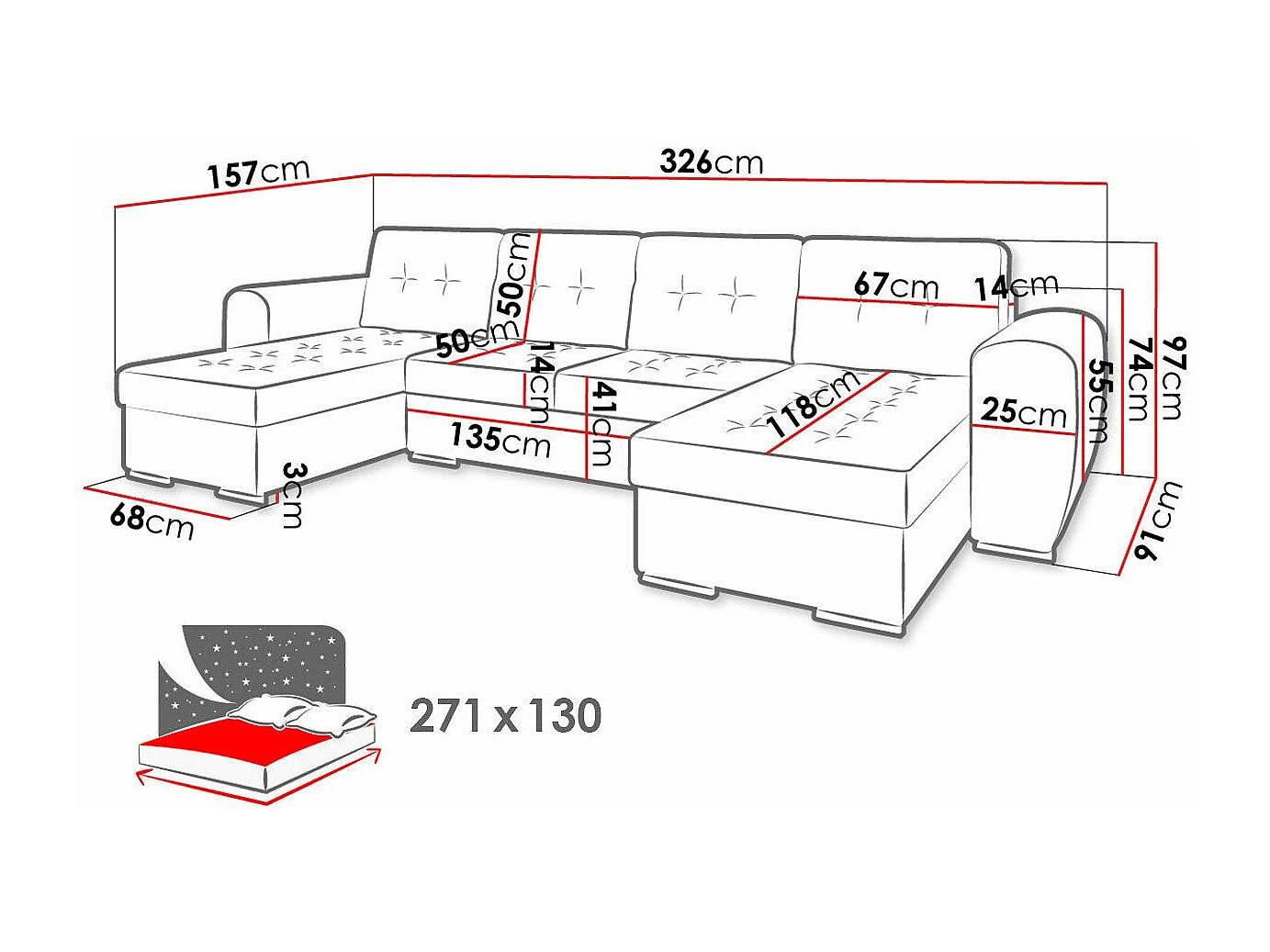Sofá de canto Arvada 117, Castanho claro, Funcionalidade de dormir