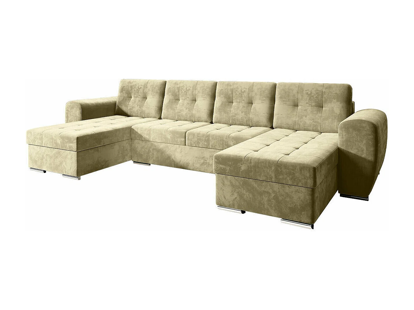 Sofá rinconero Arvada 117, De color marrón claro, Función de descanso, Almacenaje, 326cm