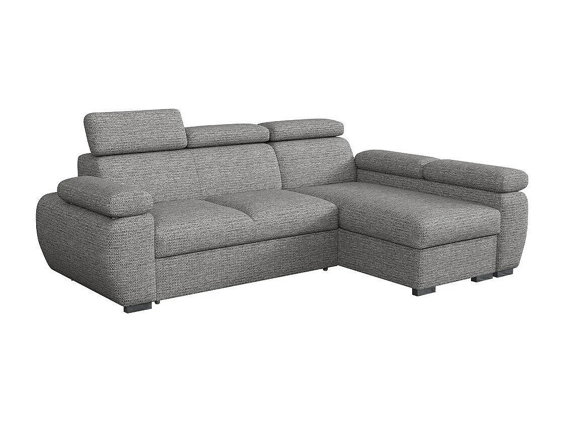 Sofá rinconero Columbus 132, Gris, Función de descanso, Almacenaje, 255x170x85cm