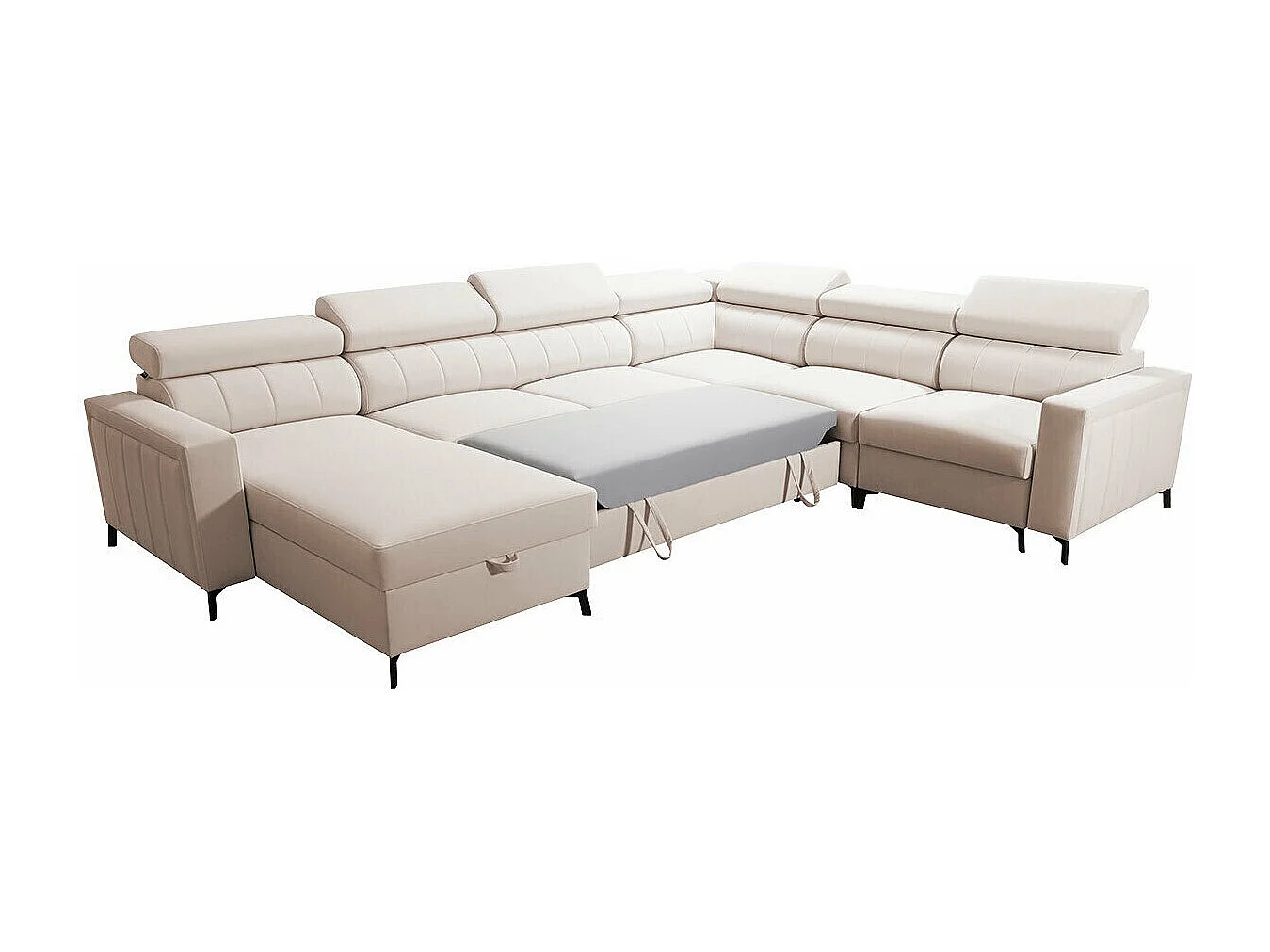 Canapé d'angle Sarasota 157, Bleu, Disponible, 351x274x83cm