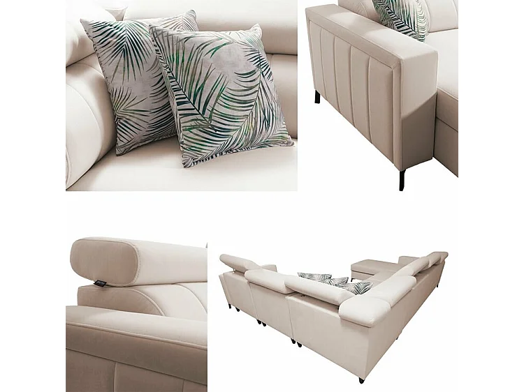 Canapé d'angle Sarasota 157, Bleu, Disponible, 351x274x83cm