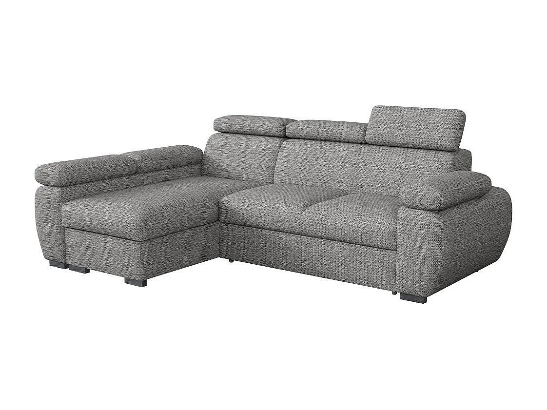 Sofá rinconero Columbus 132, Gris, Función de descanso, Almacenaje, 255x170x85cm