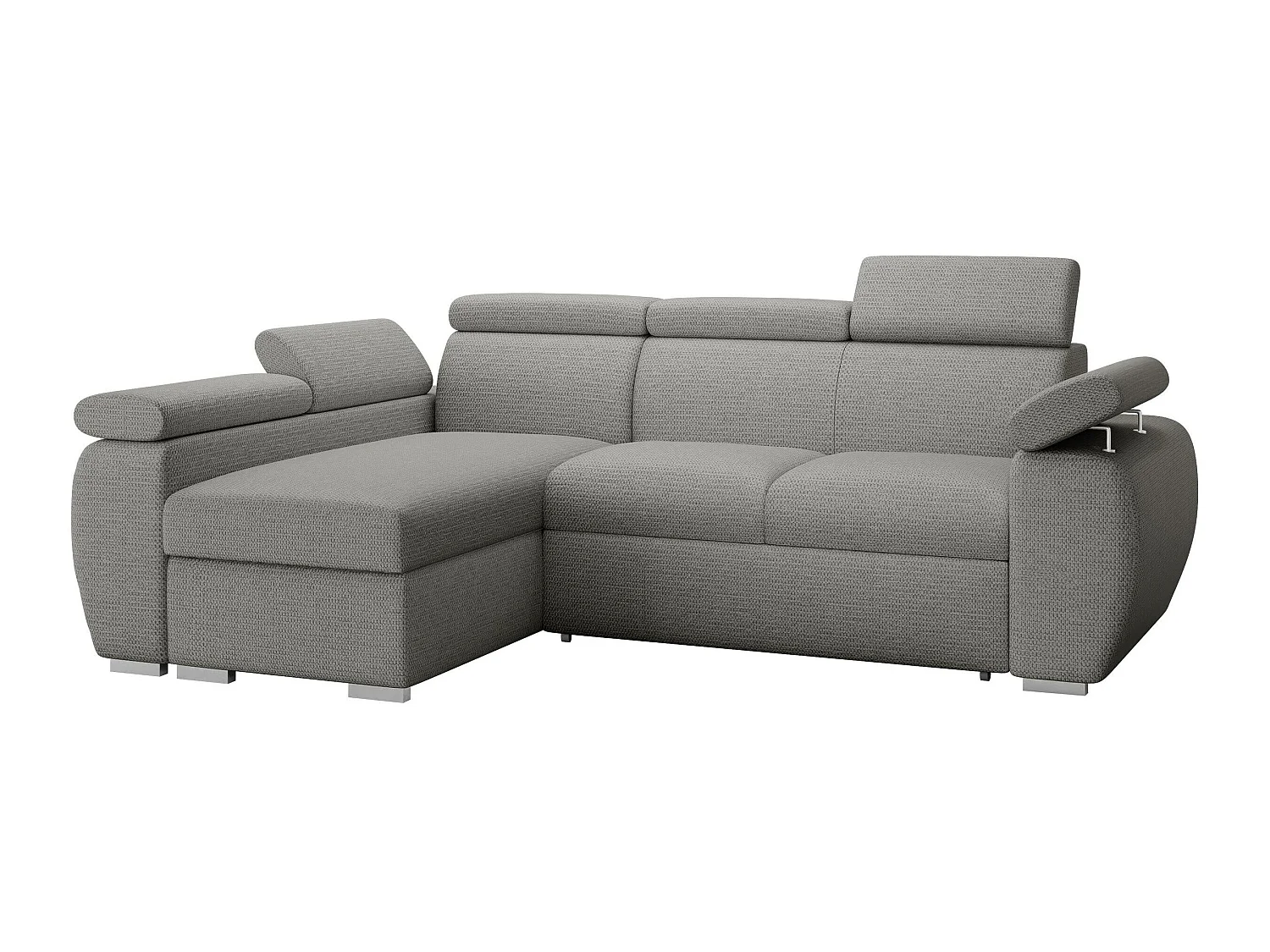Sofá rinconero Columbus 132, Gris claro, Función de descanso