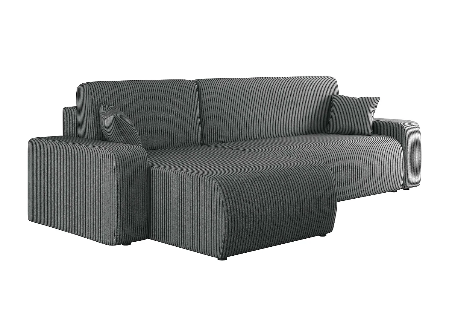 Sofá rinconero Shelton 102, Gris, Función de descanso, Almacenaje, 244x145x82cm