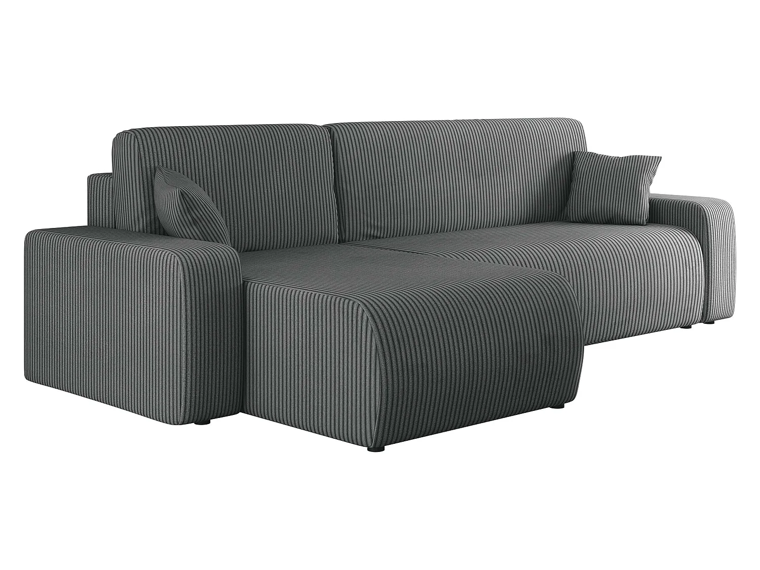 Sofá rinconero Doctral III, Gris oscuro, Función de descanso