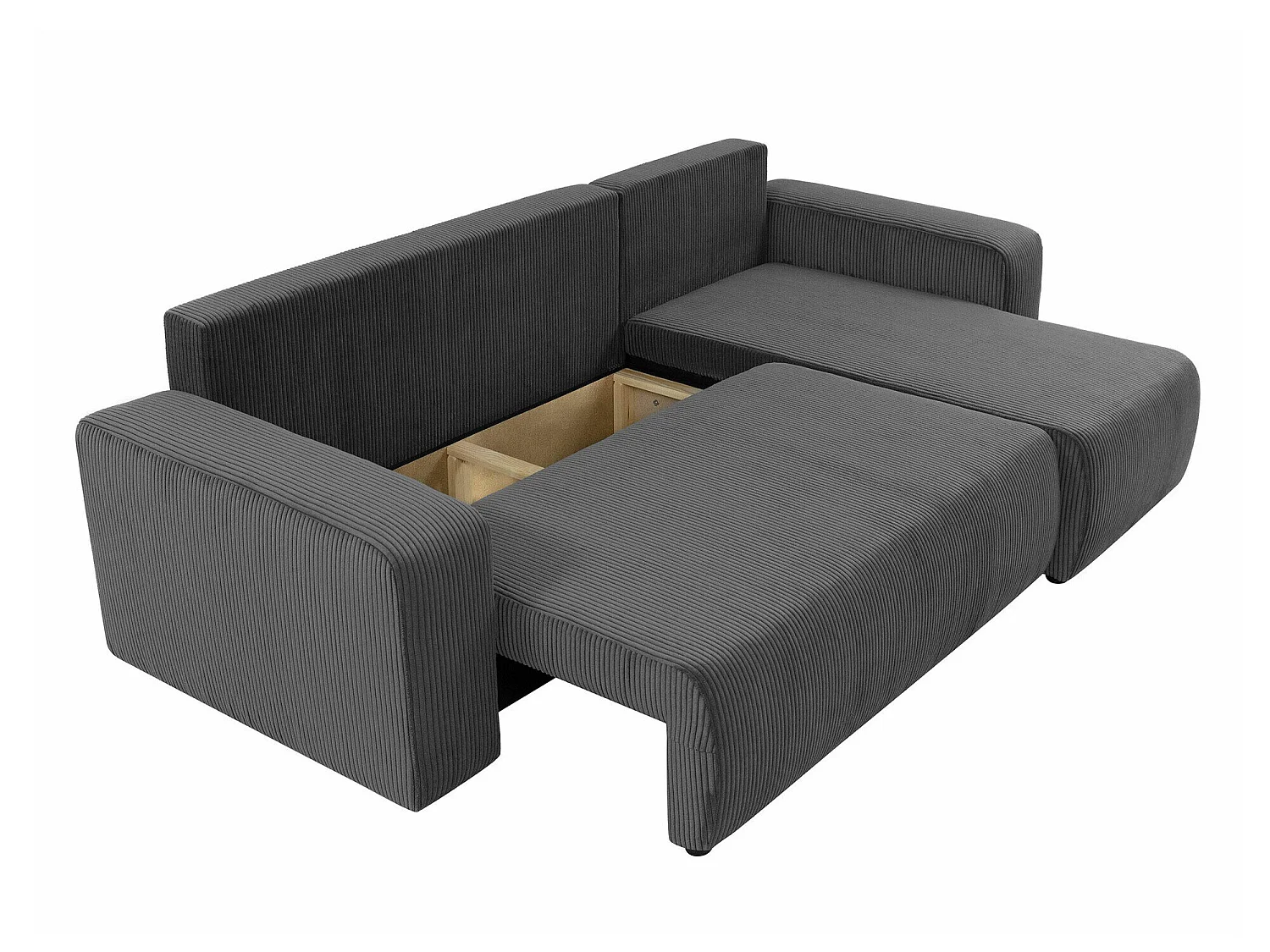 Sofá rinconero Doctral III, Gris oscuro, Función de descanso