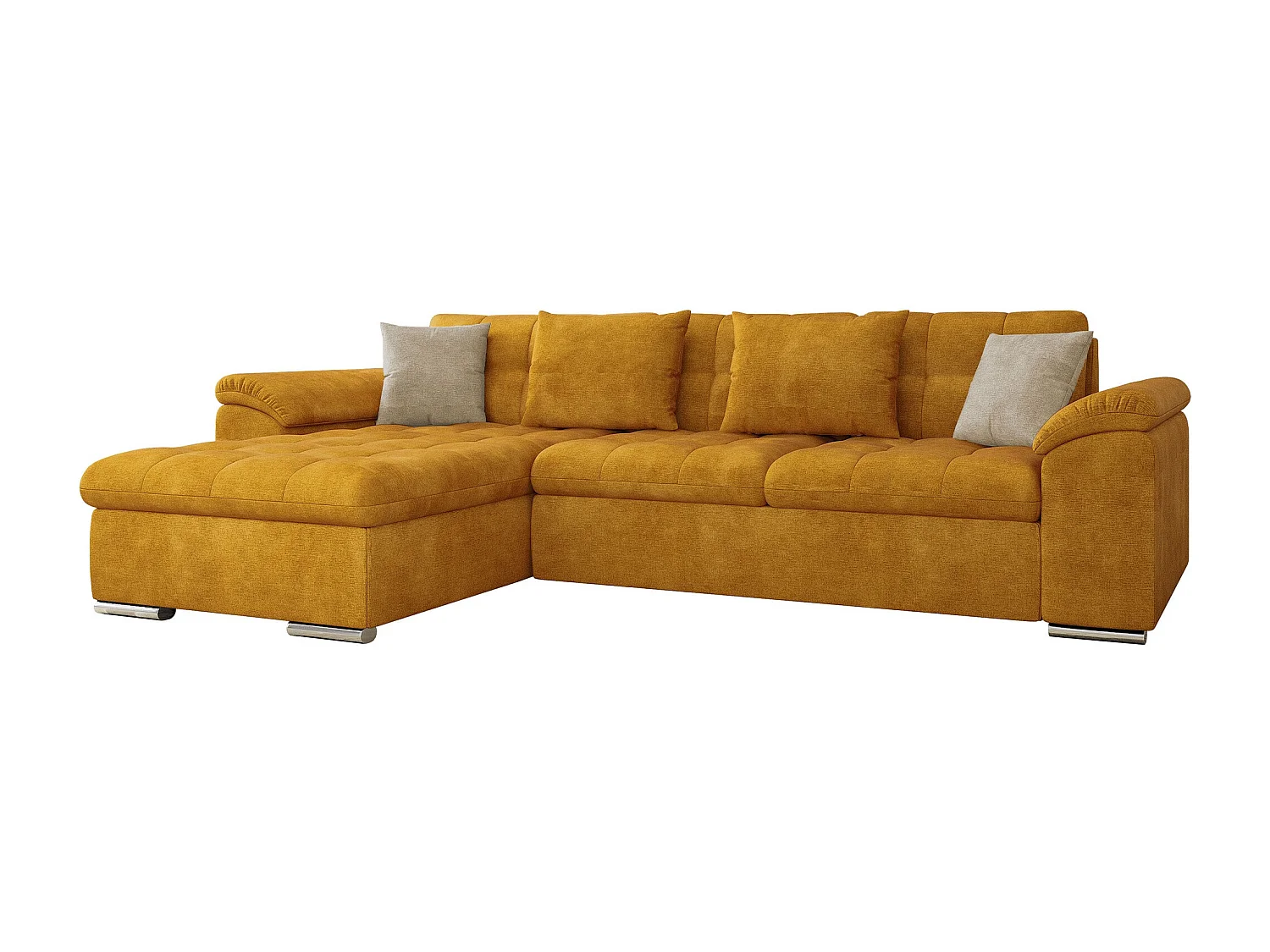 Canapé d'angle Comfivo Mica, Jaune, Disponible, 280x160x76cm