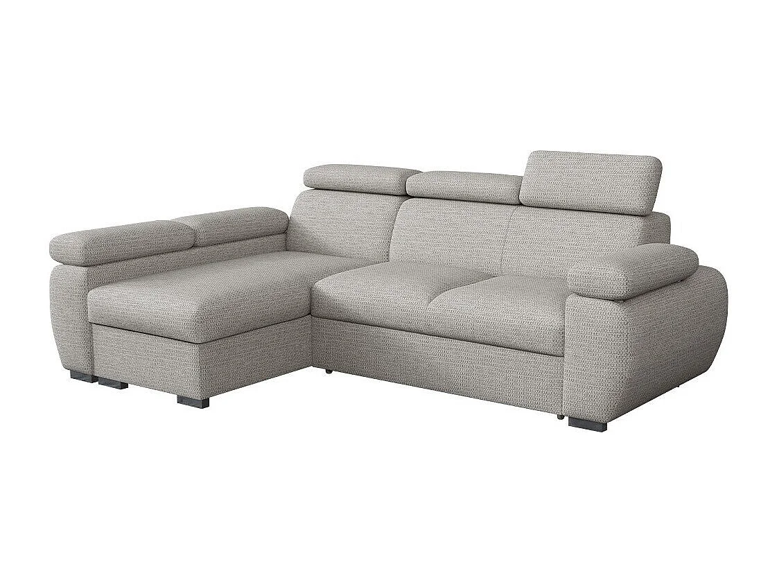 Sofá rinconero Columbus 132, Gris, Función de descanso, Almacenaje, 255x170x85cm