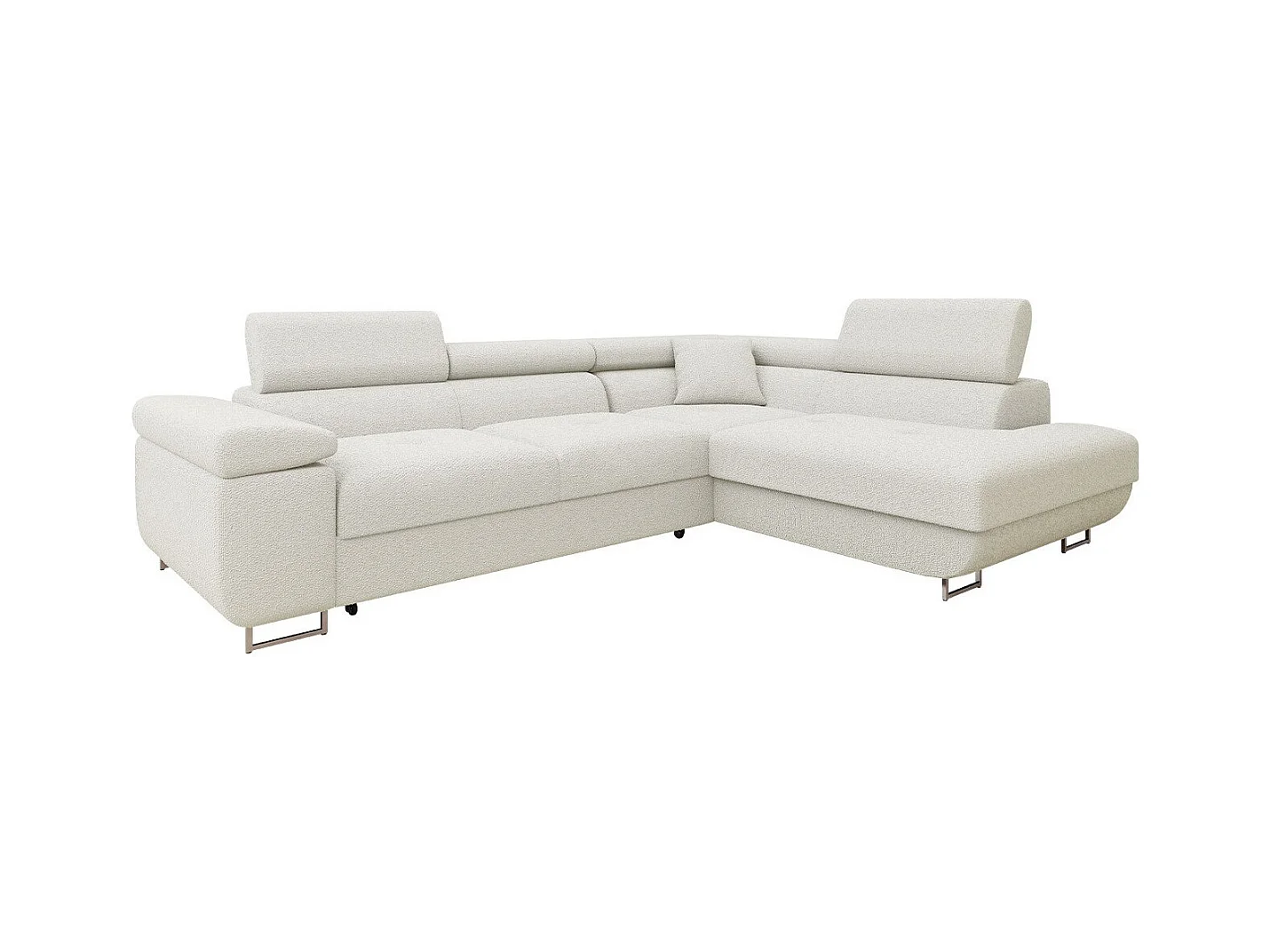 Canapé d'angle Comfivo Eliferu 101, Brun clair, Fonction de couchage, Boîte de literie,